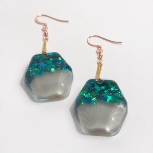 Mermaid Iridescent Opal Hawaiian Shell Earrings